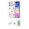 MARSİLYAN™- iPhone 12 Kılıf Yörünge Form - Siyah Polymer Nano Ekran Koruyucu + Renkli Kamera Lens Koruma Cam - SI