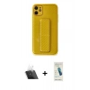 MARSİLYAN™- iPhone 12 Kılıf Yörünge Yansıma - Şeffaf Pasifik Cam Ekran Koruyucu + Kamera Lens Koruma Cam - SF