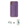 MARSİLYAN™- iPhone 12 Kılıf Yörünge Yansıma - Şeffaf Pasifik Cam Ekran Koruyucu + Rainbow Kamera Lens Koruma Cam - YL