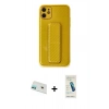 MARSİLYAN™- iPhone 12 Kılıf Yörünge Yansıma - Şeffaf Pasifik Cam Ekran Koruyucu + Rainbow Kamera Lens Koruma Cam - YL