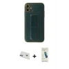MARSİLYAN™- iPhone 12 Kılıf Yörünge Yansıma - Şeffaf Pasifik Cam Ekran Koruyucu + Rainbow Kamera Lens Koruma Cam - MR