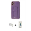 MARSİLYAN™- iPhone 12 Kılıf Yörünge Yansıma - Şeffaf Pasifik Cam Ekran Koruyucu + Rainbow Kamera Lens Koruma Cam - MR