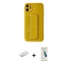 MARSİLYAN™- iPhone 12 Kılıf Yörünge Yansıma - Şeffaf Pasifik Cam Ekran Koruyucu + Renkli Kamera Lens Koruma Cam - SI