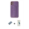 MARSİLYAN™- iPhone 12 Kılıf Yörünge Yansıma - Şeffaf Pasifik Cam Ekran Koruyucu + Shine Kamera Lens Koruma Cam - SABE