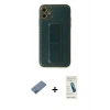 MARSİLYAN™- iPhone 12 Kılıf Yörünge Yansıma - Şeffaf Pasifik Cam Ekran Koruyucu + Shine Kamera Lens Koruma Cam - SABE
