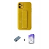 MARSİLYAN™- iPhone 12 Kılıf Yörünge Yansıma - Siyah Bilvis 5in1 3D Magic Cam Ekran Koruyucu + Metal Kamera Lens Koruma Cam - MI