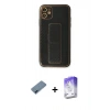 MARSİLYAN™- iPhone 12 Kılıf Yörünge Yansıma - Siyah Bilvis 5in1 3D Magic Cam Ekran Koruyucu + Metal Kamera Lens Koruma Cam - MI