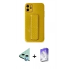 MARSİLYAN™- iPhone 12 Kılıf Yörünge Yansıma - Siyah Bilvis 5in1 3D Magic Cam Ekran Koruyucu + Mavi Raze Metal Kamera Lens