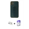 MARSİLYAN™- iPhone 12 Kılıf Yörünge Yansıma - Siyah Bilvis 5in1 3D Magic Cam Ekran Koruyucu + Rainbow Kamera Lens Koruma Cam - MR