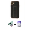 MARSİLYAN™- iPhone 12 Kılıf Yörünge Yansıma - Siyah Bilvis 5in1 3D Magic Cam Ekran Koruyucu + Raze Metal Kamera Lens - KI