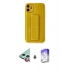 MARSİLYAN™- iPhone 12 Kılıf Yörünge Yansıma - Siyah Bilvis 5in1 3D Magic Cam Ekran Koruyucu + Raze Metal Kamera Lens - KI
