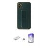 MARSİLYAN™- iPhone 12 Kılıf Yörünge Yansıma - Siyah Bilvis 5in1 3D Magic Cam Ekran Koruyucu + Renkli Kamera Lens Koruma Cam - YL