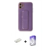 MARSİLYAN™- iPhone 12 Kılıf Yörünge Yansıma - Siyah Bilvis 5in1 3D Magic Cam Ekran Koruyucu + Renkli Kamera Lens Koruma Cam - SI
