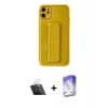 MARSİLYAN™- iPhone 12 Kılıf Yörünge Yansıma - Siyah Bilvis 5in1 3D Magic Cam Ekran Koruyucu + Kamera Lens Koruma Cam - SF