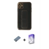 MARSİLYAN™- iPhone 12 Kılıf Yörünge Yansıma - Siyah Bilvis 5in1 3D Magic Cam Ekran Koruyucu + Shine Kamera Lens Koruma Cam - SABE