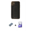 MARSİLYAN™- iPhone 12 Kılıf Yörünge Yansıma - Siyah Bilvis 5in1 5D Magic Hayalet Cam Ekran Koruyucu + Shine Kamera Lens Koruma Cam - GI
