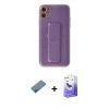 MARSİLYAN™- iPhone 12 Kılıf Yörünge Yansıma - Siyah Bilvis 5in1 5D Magic Hayalet Cam Ekran Koruyucu + Shine Kamera Lens Koruma Cam - GD