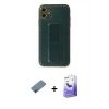MARSİLYAN™- iPhone 12 Kılıf Yörünge Yansıma - Siyah Bilvis 5in1 5D Magic Hayalet Cam Ekran Koruyucu + Shine Kamera Lens Koruma Cam - GD