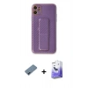 MARSİLYAN™- iPhone 12 Kılıf Yörünge Yansıma - Siyah Bilvis 5in1 5D Magic Hayalet Cam Ekran Koruyucu + Metal Kamera Lens Koruma Cam - MI
