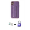 MARSİLYAN™- iPhone 12 Kılıf Yörünge Yansıma - Siyah Bilvis 5in1 5D Magic Hayalet Cam Ekran Koruyucu + Rainbow Kamera Lens Koruma Cam - YL