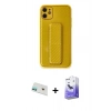MARSİLYAN™- iPhone 12 Kılıf Yörünge Yansıma - Siyah Bilvis 5in1 5D Magic Hayalet Cam Ekran Koruyucu + Rainbow Kamera Lens Koruma Cam - YL