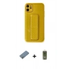 MARSİLYAN™- iPhone 12 Kılıf Yörünge Yansıma - Siyah Joko Magic 5D Hayalet Cam + Gümüş Shine Kamera Lens Koruma Cam
