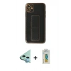 MARSİLYAN™- iPhone 12 Kılıf Yörünge Yansıma - Siyah Polymer Nano Ekran Koruyucu + Raze Metal Kamera Lens - MI
