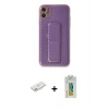 MARSİLYAN™- iPhone 12 Kılıf Yörünge Yansıma - Siyah Polymer Nano Ekran Koruyucu + Renkli Kamera Lens Koruma Cam - PE