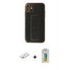 MARSİLYAN™- iPhone 12 Kılıf Yörünge Yansıma - Siyah Polymer Nano Ekran Koruyucu + Renkli Kamera Lens Koruma Cam - PE