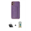 MARSİLYAN™- iPhone 12 Kılıf Yörünge Yansıma - Siyah Polymer Nano Ekran Koruyucu + Kamera Lens Koruma Cam - SF
