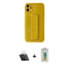 MARSİLYAN™- iPhone 12 Kılıf Yörünge Yansıma - Siyah Polymer Nano Ekran Koruyucu + Kamera Lens Koruma Cam - SF