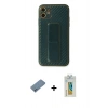 MARSİLYAN™- iPhone 12 Kılıf Yörünge Yansıma - Siyah Polymer Nano Ekran Koruyucu + Shine Kamera Lens Koruma Cam - MI