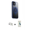 MARSİLYAN™- iPhone 12 Kılıf Zirve Çizgi Prime - Şeffaf Pasifik Cam Ekran Koruyucu + Rainbow Kamera Lens Koruma Cam - MR