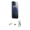 MARSİLYAN™- iPhone 12 Kılıf Zirve Çizgi Prime - Şeffaf Pasifik Cam Ekran Koruyucu + Renkli Kamera Lens Koruma Cam - PE