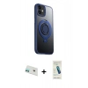MARSİLYAN™- iPhone 12 Kılıf Zirve Çizgi Prime - Şeffaf Pasifik Cam Ekran Koruyucu + Rainbow Kamera Lens Koruma Cam - YL