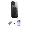 MARSİLYAN™- iPhone 12 Kılıf Zirve Çizgi Prime - Siyah Bilvis 5in1 3D Magic Cam Ekran Koruyucu + Shine Kamera Lens Koruma Cam - GS