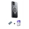 MARSİLYAN™- iPhone 12 Kılıf Zirve Çizgi Prime - Siyah Bilvis 5in1 3D Magic Cam Ekran Koruyucu + Shine Kamera Lens Koruma Cam - GS