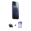 MARSİLYAN™- iPhone 12 Kılıf Zirve Çizgi Prime - Siyah Bilvis 5in1 3D Magic Cam Ekran Koruyucu + Kamera Lens Koruma Cam - SF