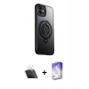 MARSİLYAN™- iPhone 12 Kılıf Zirve Çizgi Prime - Siyah Bilvis 5in1 3D Magic Cam Ekran Koruyucu + Kamera Lens Koruma Cam - SF