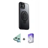 MARSİLYAN™- iPhone 12 Kılıf Zirve Çizgi Prime - Siyah Bilvis 5in1 3D Magic Cam Ekran Koruyucu + Mavi Raze Metal Kamera Lens