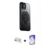 MARSİLYAN™- iPhone 12 Kılıf Zirve Çizgi Prime - Siyah Bilvis 5in1 3D Magic Cam Ekran Koruyucu + Rainbow Kamera Lens Koruma Cam - MR