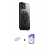 MARSİLYAN™- iPhone 12 Kılıf Zirve Çizgi Prime - Siyah Bilvis 5in1 3D Magic Cam Ekran Koruyucu + Renkli Kamera Lens Koruma Cam - SI