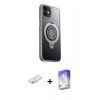 MARSİLYAN™- iPhone 12 Kılıf Zirve Çizgi Prime - Siyah Bilvis 5in1 3D Magic Cam Ekran Koruyucu + Renkli Kamera Lens Koruma Cam - SI