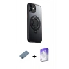 MARSİLYAN™- iPhone 12 Kılıf Zirve Çizgi Prime - Siyah Bilvis 5in1 3D Magic Cam Ekran Koruyucu + Shine Kamera Lens Koruma Cam - MI