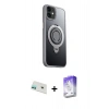MARSİLYAN™- iPhone 12 Kılıf Zirve Çizgi Prime - Siyah Bilvis 5in1 3D Magic Cam Ekran Koruyucu + Yeşil Rainbow Kamera Lens Koruma Cam