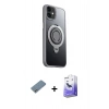 MARSİLYAN™- iPhone 12 Kılıf Zirve Çizgi Prime - Siyah Bilvis 5in1 5D Magic Hayalet Cam Ekran Koruyucu + Shine Kamera Lens Koruma Cam - GS
