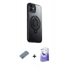 MARSİLYAN™- iPhone 12 Kılıf Zirve Çizgi Prime - Siyah Bilvis 5in1 5D Magic Hayalet Cam Ekran Koruyucu + Shine Kamera Lens Koruma Cam - GS