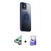 MARSİLYAN™- iPhone 12 Kılıf Zirve Çizgi Prime - Siyah Bilvis 5in1 5D Magic Hayalet Cam Ekran Koruyucu + Raze Metal Kamera Lens - KI