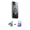 MARSİLYAN™- iPhone 12 Kılıf Zirve Çizgi Prime - Siyah Bilvis 5in1 5D Magic Hayalet Cam Ekran Koruyucu + Raze Metal Kamera Lens - KI