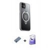 MARSİLYAN™- iPhone 12 Kılıf Zirve Çizgi Prime - Siyah Bilvis 5in1 5D Magic Hayalet Cam Ekran Koruyucu + Metal Kamera Lens Koruma Cam - MI